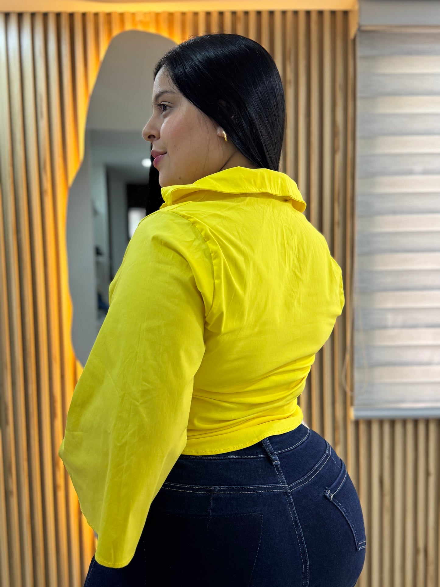 Wide Leg Azul oscuro Tela Strech