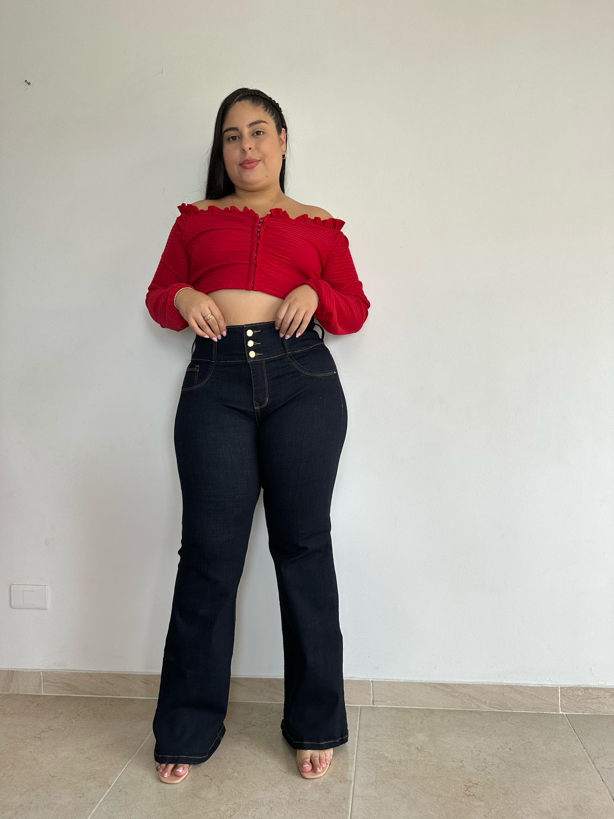 Jeans Bota Ancha - Tela Strech